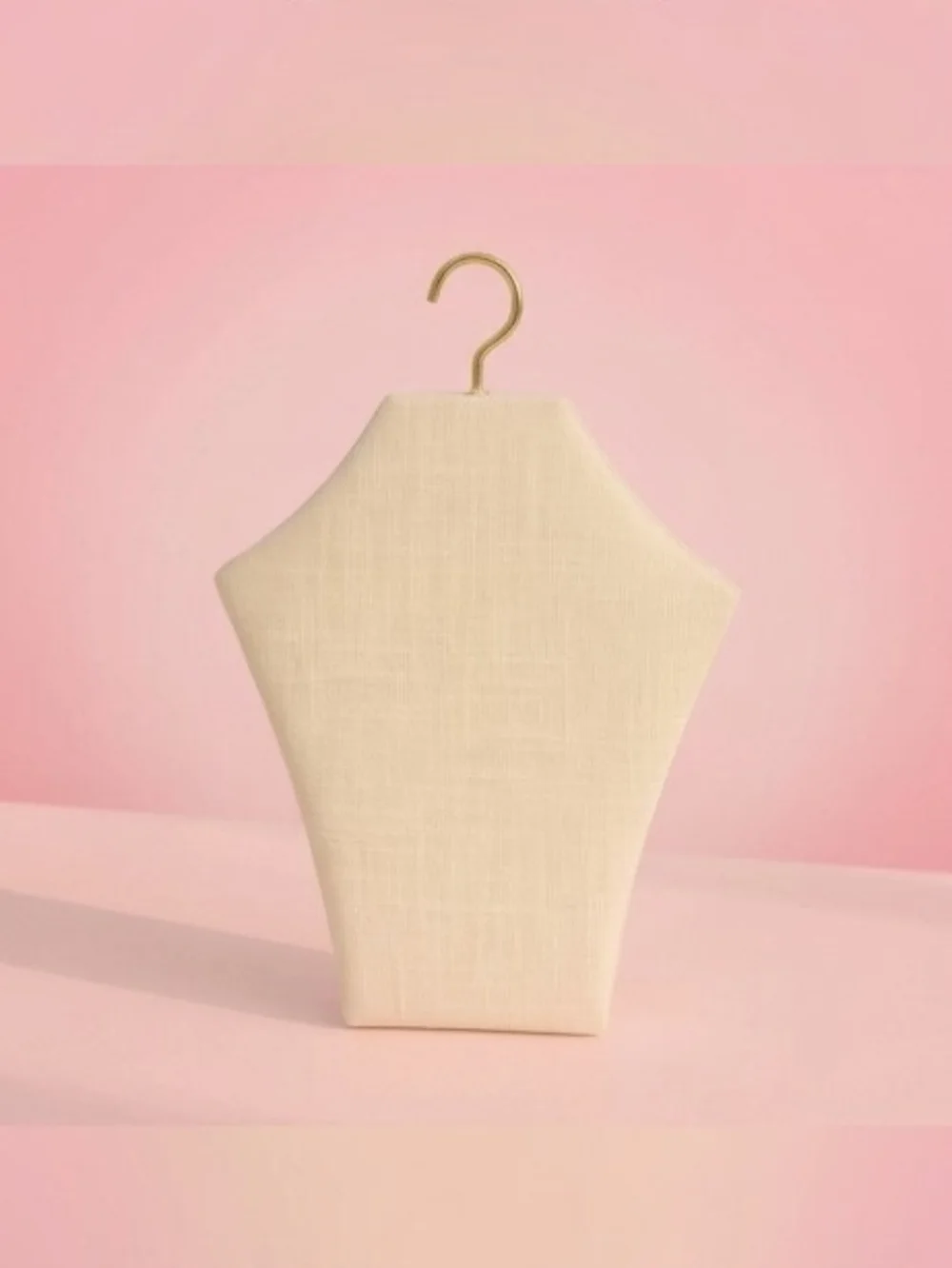 Cream Jewelry Display Bust with Gold Hook